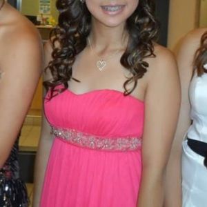 strapless hi-low dress💗